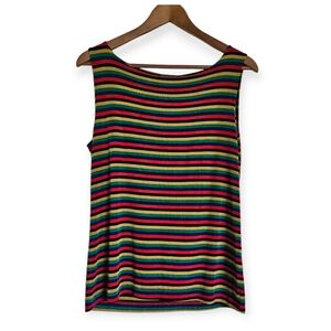 🎉HP🎉 Vintage Chico's Multicolor Stretcy Striped Knit Top Sleeveles Size 1